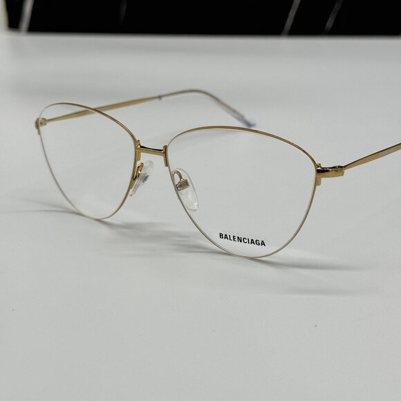 NEW BALENCIAGA BB0034O 003 CAT EYE GOLD WOMEN EYEGLASSES BALENCIAGA - Picture 7 of 10